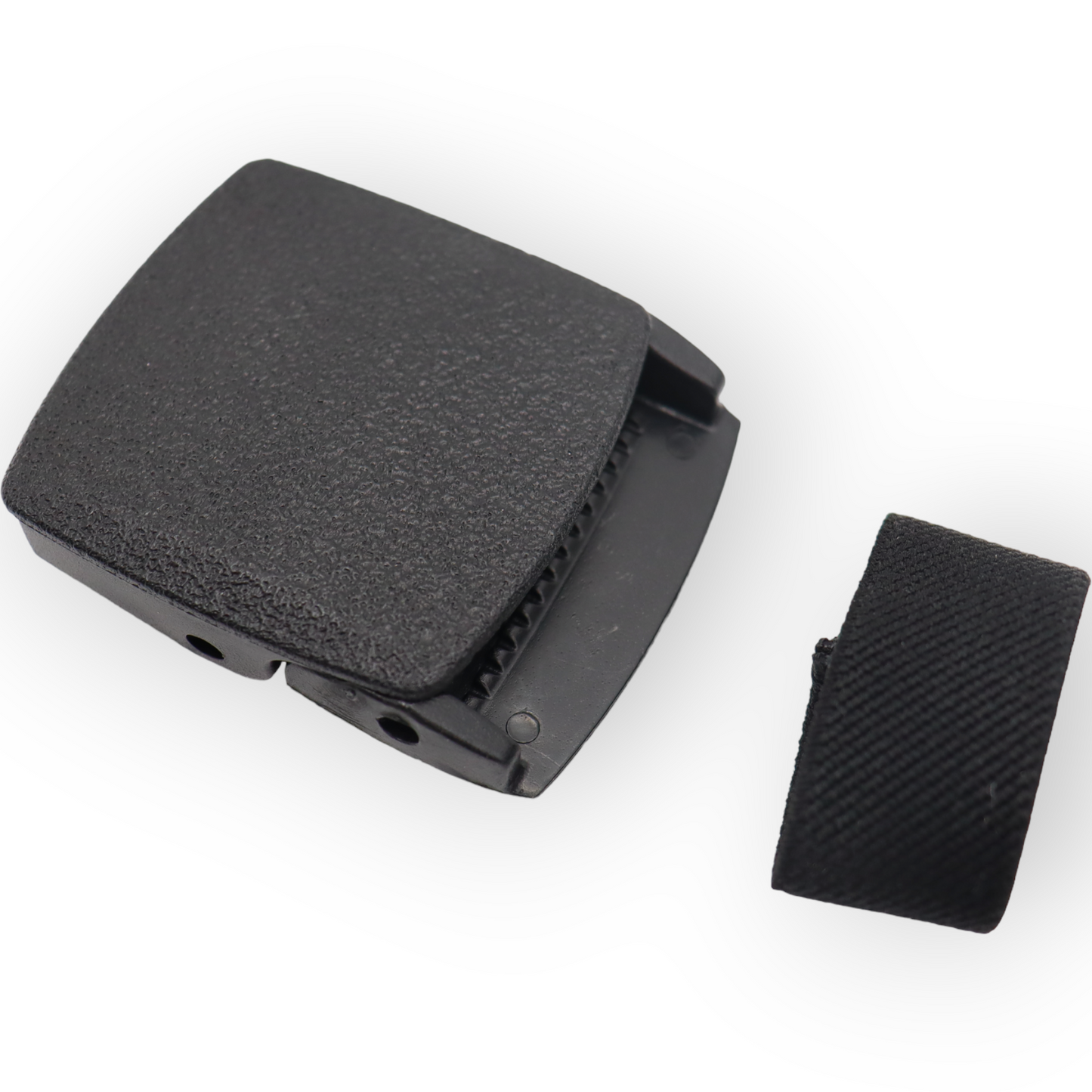 Plastic Koppel gesp voor tactical belts - 4 cm. - incl. lusje voor de riem - Zwart